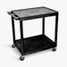 2 Shelf Utility Cart Black - Luxor HE38-B