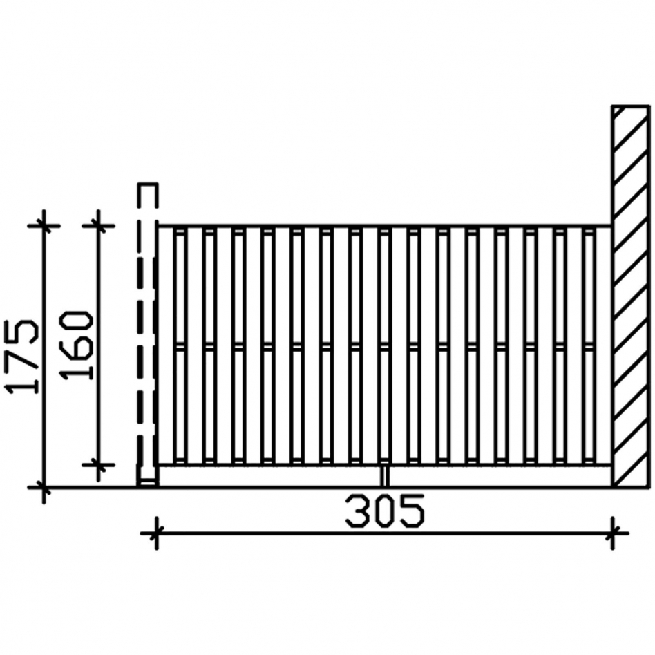 Skan Holz Seitenwand Douglasie Nussbaum, 305x160 cm Image