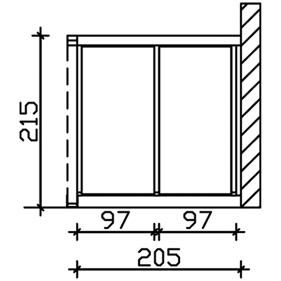 Skan Holz Seitenwand Polycarbonat Wandanbau Weiß, 205x200 cm Image