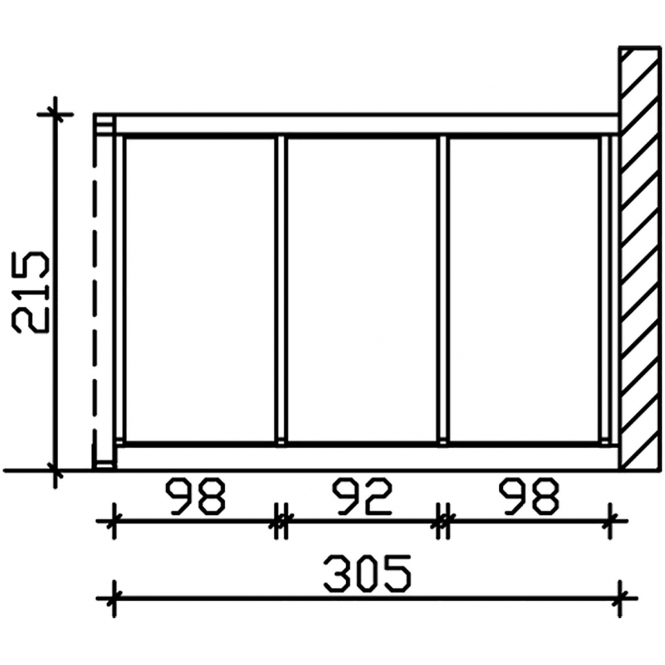 Skan Holz Seitenwand Polycarbonat Wandanbau Weiß, 305x200 cm Image