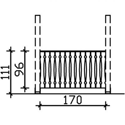 Skan Holz Brüstung Balkonschalung, für 4-Eck Pavillons und Terrassenüberdachungen, Naturbelassen, 170 cm