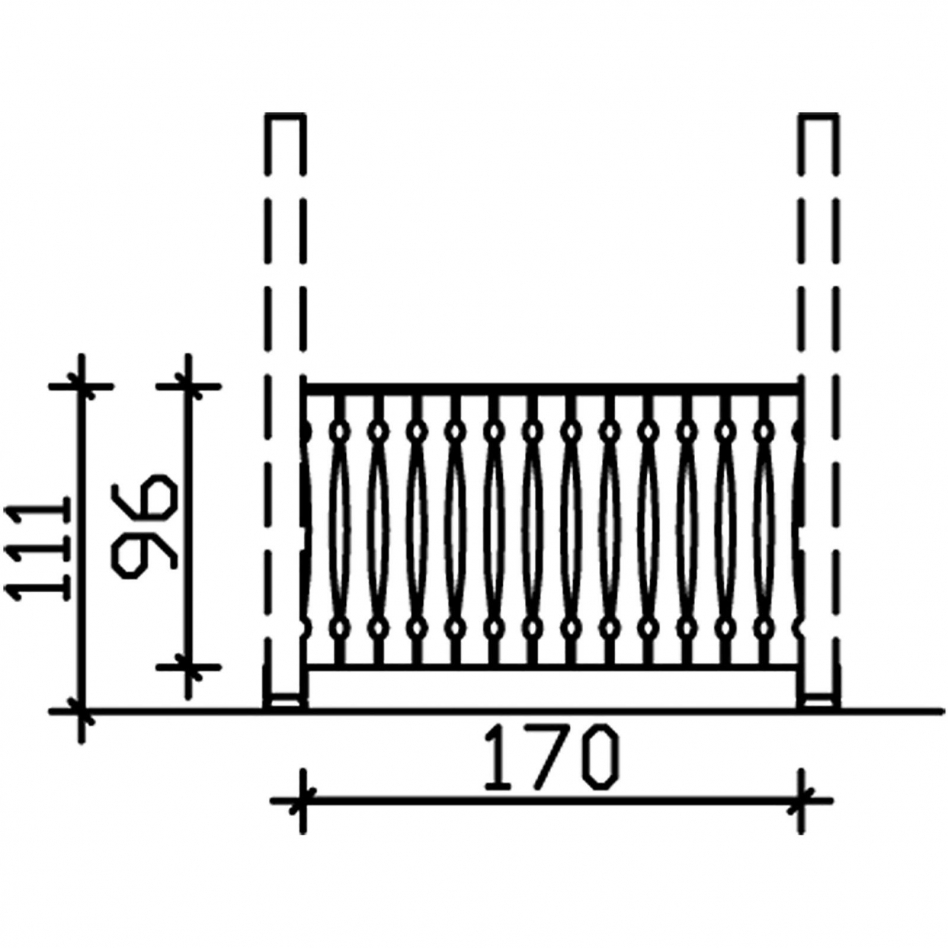 Skan Holz Brüstung Balkonschalung, für 4-Eck Pavillons und Terrassenüberdachungen, Weiß, 170 cm Image