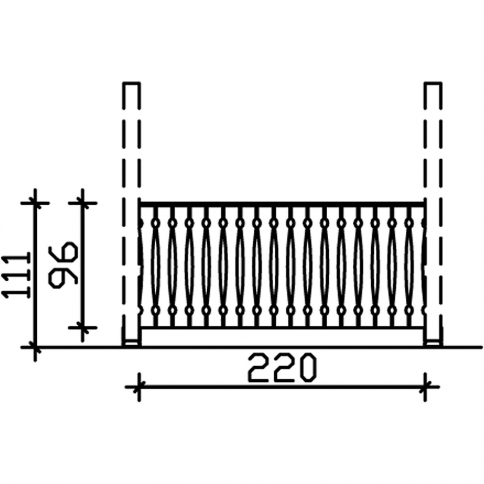 Skan Holz Brüstung Balkonschalung, für 4-Eck Pavillons und Terrassenüberdachungen, Weiß, 220 cm Image