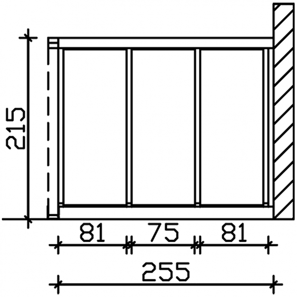 Skan Holz Seitenwand Polycarbonat Wandanbau Weiß, 255x200 cm Image
