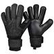Renegade GK Fury Nightfall Goalie Gloves with Pro-Tek Finger Protection | 4mm Giga Grip & 4mm Duratek | Black Football Goalkeeper Gloves (Size 11, Adult, Mens, Roll Cut, Level 4)