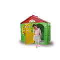 JAMARA 460500 - Spielhaus Little Home - aus robustem Kunststoff, Montage, stabiles Stecksystem, leicht zu reinigen, Indoor-Outdoor geeignet, Türe/Fenster Lassen Sich öffnen, Vorhänge, grün