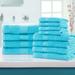 Ebern Designs Hannu Eco-Friendly Sustainable Cotton 12 Piece Assorted Bathroom Towel Set 100% Cotton in Black/Indigo | 54 W in | Wayfair