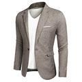 JINIDU Men's Casual Sports Coats One Button Smart Slim Fit Suit Blazer Jacket Light Grey