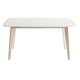 Table à manger scandinave blanc et bois clair rectangulaire L150 cm leena - Blanc