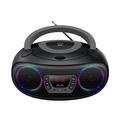 Denver TCL212BT Radio with Bluetooth, Bluetooth Radio with Light Effects, Portable CD Player, AUX, USB, Grey, Black