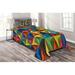 East Urban Home Blue/Yellow/Red Microfiber Modern & ContemporaryCoverlet/Bedspread Set Microfiber in Blue/Red/White | Wayfair