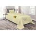 East Urban Home Microfiber Farmhouse/Country Coverlet/Bedspread Set Microfiber in Yellow | Twin Bedspread + 1 Sham | Wayfair