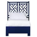 David Francis Furniture Chippendale Standard Bed Wood/Wicker/Rattan in Blue | 60 H x 42 W x 83.5 D in | Wayfair B4035BED-TXL-S137