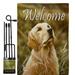 Breeze Decor Lab Nature Pets Impressions Decorative 2-Sided Polyester 1.5 x 1.1 ft. Flag Set in Brown | 18.5 H x 13 W x 1 D in | Wayfair