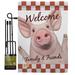 Breeze Decor Welcome Piggy Nature Farm Animals Impressions Decorative 2-Sided 1.5 x 1.1 ft. Flag Set in Brown/Gray | 18.5 H x 13 W x 1 D in | Wayfair