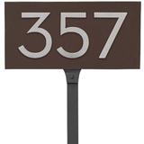 Montague Metal Products Inc. Floating 1-Line Lawn Address Sign Metal in Brown | 6 H x 12.5 W x 1 D in | Wayfair HMP-043-L-RB-BA