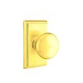 Emtek Privacy (Bed & Bath) Providence Knob w/ Rectangular Rose Brass in Yellow | 4.37 H x 2.56 W x 2.75 D in | Wayfair 8221PUS3