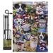 Breeze Decor Working Paws Nature Pets Impressions Decorative 2-Sided Polyester 1.5 x 1.1 ft. Flag Set in Black/Gray | 18.5 H x 13 W x 1 D in | Wayfair