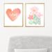 Outside In Art Studio Artistic Flower Garden w/ Personalized Heart, Paper Prints Paper in Orange | 14 H x 11 W x 0.0625 D in | Wayfair