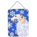 The Holiday Aisle® Winter Snowflakes Holiday Print on Plaque Metal in Blue | 16 H x 12 W x 0.02 D in | Wayfair THLA3547 39946185