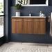 Steelside™ Agostini 40" Wall-Mounted Single Bathroom Vanity Set Wood/Plastic in Brown | 19.69 H x 40 W x 18.31 D in | Wayfair