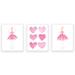 Outside In Art Studio Little Girls Ballet Artwork, Paper Prints Paper in Pink | 14 H x 11 W in | Wayfair Ballerinas & Heart Collage S3 1114 HOT PK