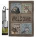 Breeze Decor Welcome Wilderness Nature Wildlife Impressions Decorative 2-Sided Polyester 1.5 x 1.1 ft. Flag Set in Black | 18.5 H x 13 W in | Wayfair