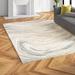 White 94 x 0.67 in Area Rug - Etta Avenue™ Karli Abstract Hand-Tufted Tan Area Rug Viscose/Wool | 94 W x 0.67 D in | Wayfair