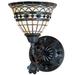 Astoria Grand Diane 1-Light Wall Sconce Tiffany Glass/Metal in Brown/Green/White | 11.5 H x 8 W x 14 D in | Wayfair