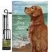 Breeze Decor Stay Love Nature Pets Impressions Decorative 2-Sided Polyester 1.5 x 1.1 ft. Flag Set in Brown/Gray | 18.5 H x 13 W x 1 D in | Wayfair