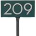 Montague Metal Products Inc. Floating 1-Line Lawn Address Sign Metal in Green | 6 H x 12.5 W x 1 D in | Wayfair HMP-043-L-HG-BA