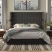 Wade Logan® Grasser Low Profile Standard Bed Wood & /Upholstered/Revolution Performance Fabrics® in White | 67 H in | Wayfair