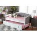 Baxton Studio Marlie Classic & Traditional Grey Fabric White Finished Wood Twin Size Daybed /w Trundle - MG0034-Grey/White-Daybed