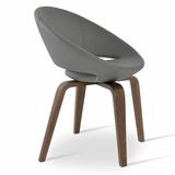 sohoConcept Crescent Upholstered Solid Back Side Chair Upholstered in Gray/Brown | 29 H x 23.75 W x 21 D in | Wayfair DC10100-55
