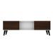 Doyers 62.20 Mid Century Modern TV Stand in White and Nut Brown - Manhattan Comfort 175AMC188