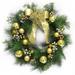 The Holiday Aisle® 24" Deluxe Ornament Berry Pine Wreath Traditional Faux in Yellow | 24 H x 24 W x 6 D in | Wayfair