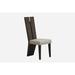 Orren Ellis Lough Slat back Dining Chair Faux Leather/Upholstered in Gray | 42 H x 19 W x 24 D in | Wayfair 2182B828E9BD43B8A435643492445CF0