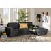 Baxton Studio Nevin Modern Dark Grey Fabric Sectional Sofa /w Right Facing Chaise - J099S-Dark Grey-RFC