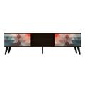 Doyers 70.87 Mid Century Modern TV Stand in Multi Color Red and Blue - Manhattan Comfort 176AMC213
