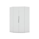 Mulberry 2.0 Modern Corner Wardrobe Closet with 2 Hanging Rods in White - Manhattan Comfort 115GMC1