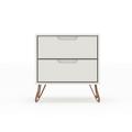 Rockefeller 2.0 Mid Century- Modern Nightstand with 2-Drawer in - Manhattan Comfort 102GMC8