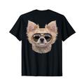 Chihuahua Hund Tragende Swag-Flieger-Sonnenbrille T-Shirt