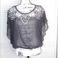 Anthropologie Tops | Anthropologie | Kimchi Blue Gray Beaded Blouse | Color: Gray | Size: L