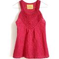 Free People Tops | Free People Red Lace Sleeveless Top M | Color: Red | Size: M
