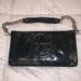 Tory Burch Bags | $295 Tory Burch Black Logo Patent Clutch Purse | Color: Black/Silver | Size: Os