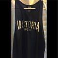 Victoria's Secret Tops | 2/$20 Victoria Sport Open Back Tank Top | Color: Tan | Size: S