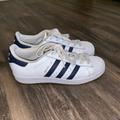 Adidas Shoes | Adidas Superstar Navy Blue Shoes | Color: Blue/White | Size: 5.5