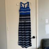 Athleta Dresses | Athleta Jersey Maxi Dress With Built In Bra Blue | Color: Blue/White | Size: Xs
