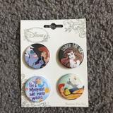 Disney Other | Disney Button Pin Set | Color: Silver | Size: Os