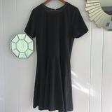 Madewell Dresses | Madewell Black Leather Trim Flowy Dress L | Color: Black | Size: L